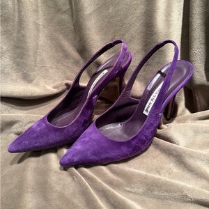 Manolo Blahnik Purple Slingback Heels